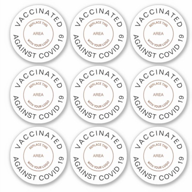 Logo Vaccinated Against Covid 19 Employee Sticker (Front)