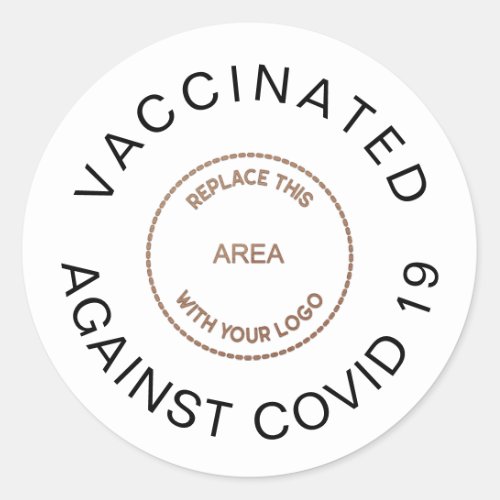 Logo Vaccinated Against Covid 19 Employee White Classic Round Sticker
