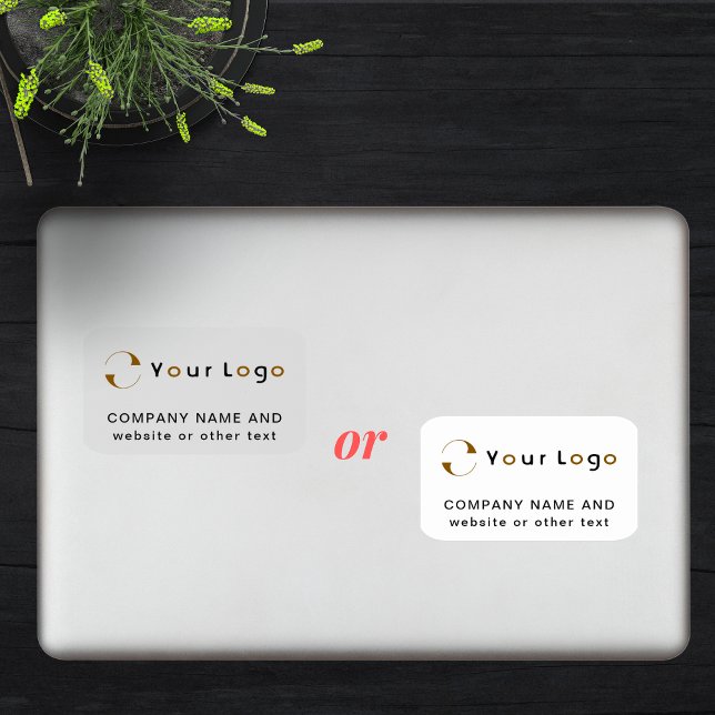 Logo + Vinyl rectangle Business Company Laptop Sticker (Creator Uploaded)