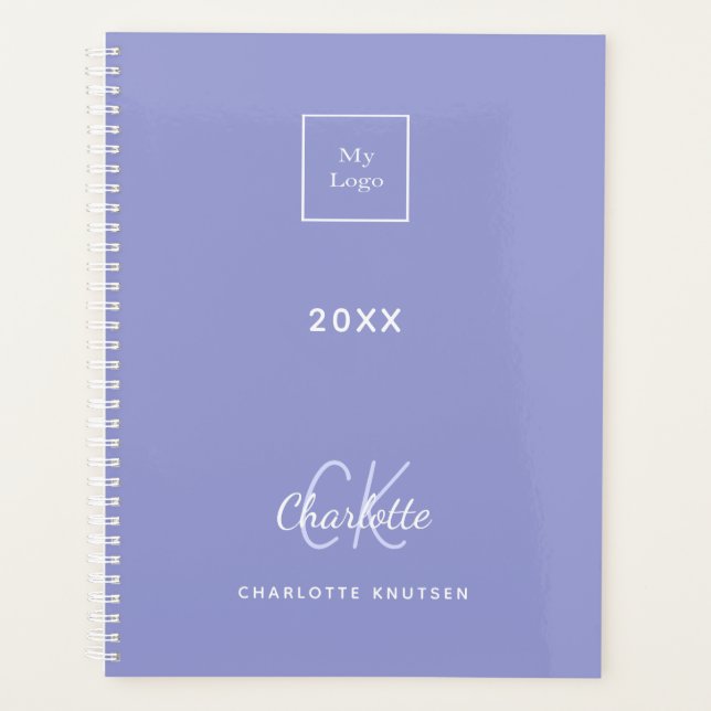 Logo violet monogram initials business planner (Front)