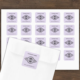 Logo & Website Custom Square Lavender Sticker