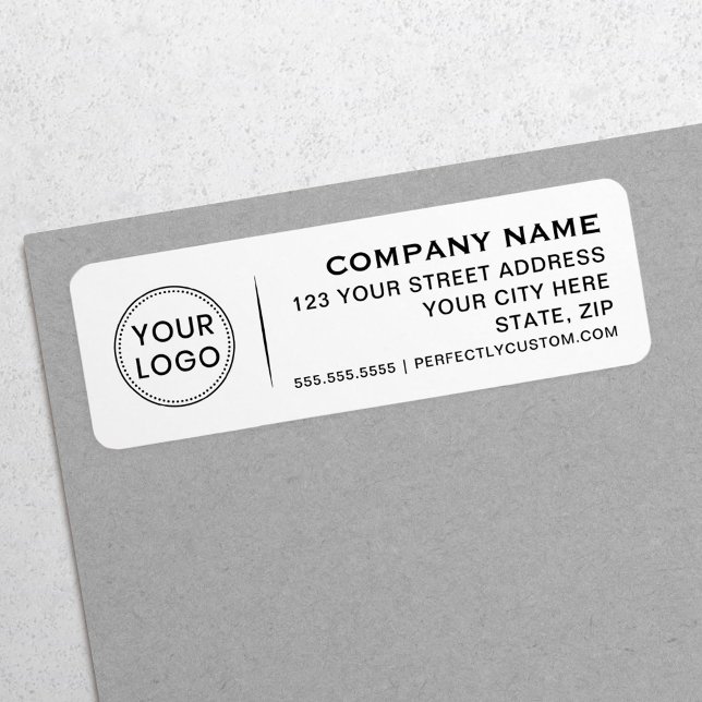 Logo website phone white business return address label (Creator Uploaded)