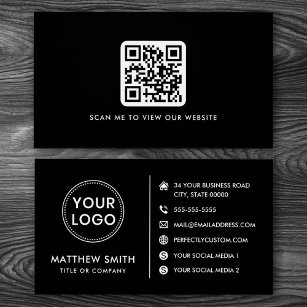 Logo website social media QR black business card