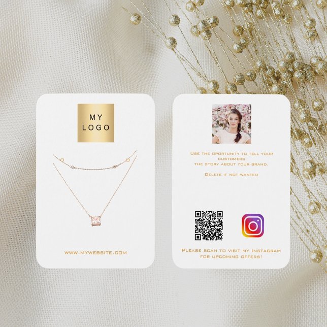 Logo white gold earring jewelry photo QR display (Creator Uploaded)