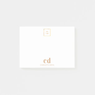 Logo white gold monogram business company post-it notes