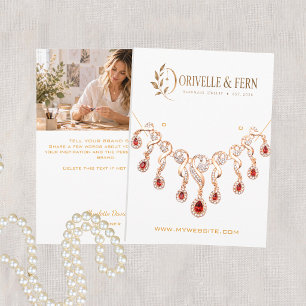 Logo white necklace jewelry photo display card