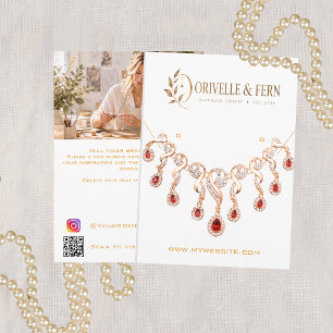 Logo white necklace jewelry photo display card