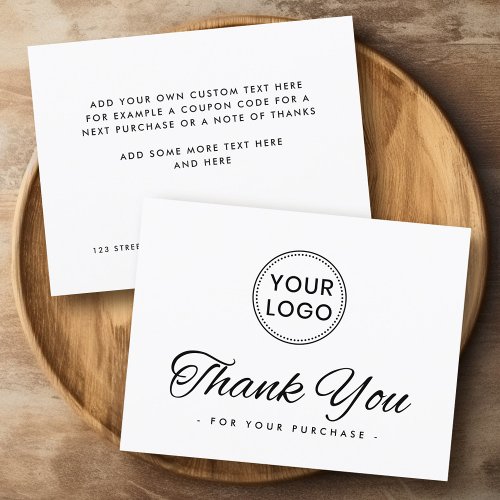 Logo white or any color elegant thank you card