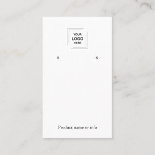Logo White Stud Earring Jewelry Display Card 