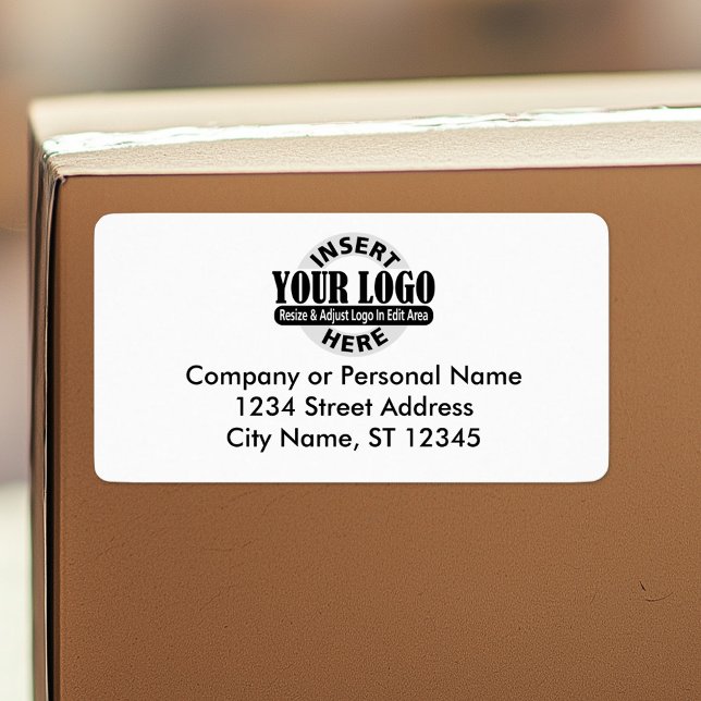 Logo with Business Return Address Shipping Label (Custom Return Address Box Label)