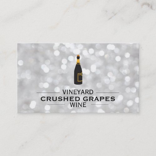 Logo with Dividers Champagne white bokeh Business Card