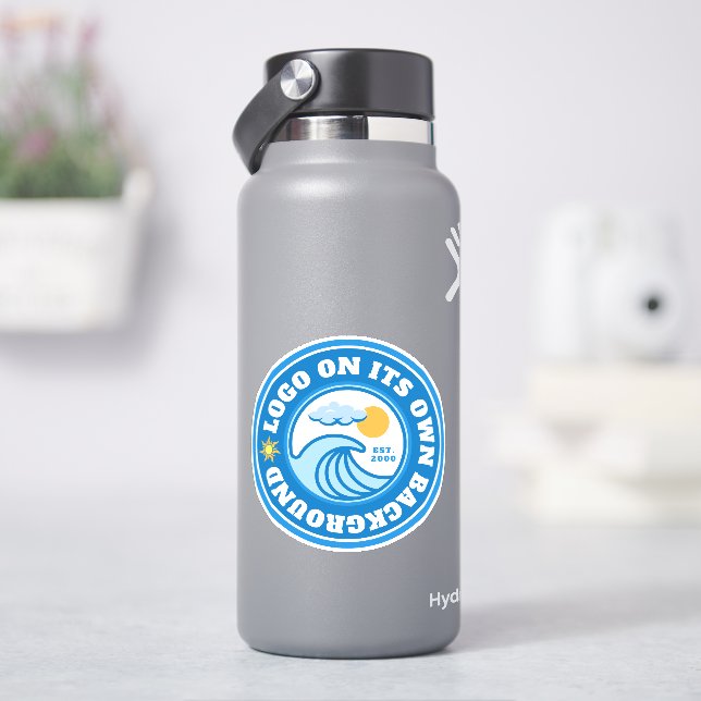 Logo with solid background Business water bottle Sticker (HydroFlask)