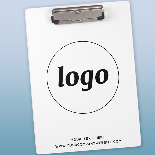 Logo with Text Business Clipboard (Logo and custom text business promotional clipboard)