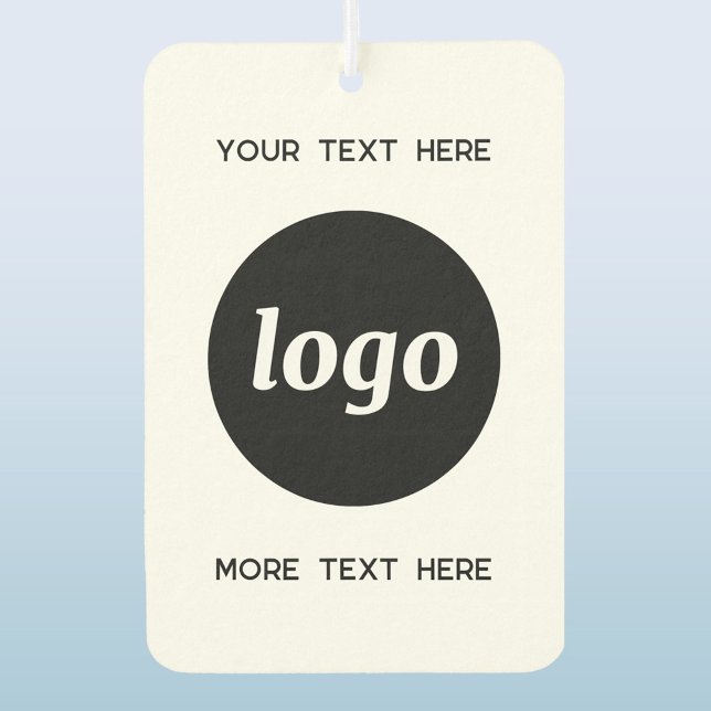 Logo With Text Business Promotional Air Freshener (Simple logo with custom text business branding promotional car motor vehicle air freshener)