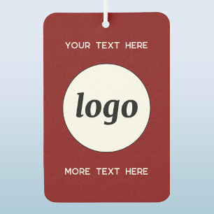 Logo With Text Business Promotional Burgundy Red Air Freshener