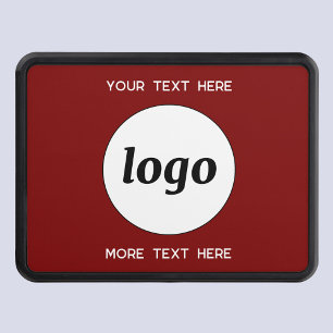 Logo With Text Business Promotional Burgundy Red Hitch Cover