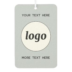 Logo With Text Business Promotional Powder Blue Air Freshener
