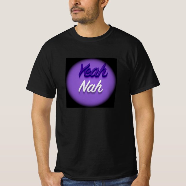 Logo: "Yeah Nah" t-shirt. T-Shirt (Front)
