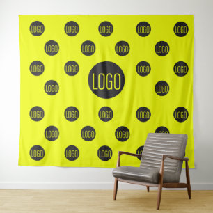 Logo Yellow backdrop Company step and repeat