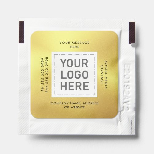 Logo Your Text Promotional Brushed Gold Hand Sanitizer Packet