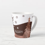 Logo'd Marshmallow Christmas Coffee Mug<br><div class="desc">Chocolate brown personalized Christmas mug is a cute accessory to the brown & bronze foil marshmallow Christmas card! Brown vector artwork on this latte mug can be changed to any colors, while the shiny bronze foil design has other filters to choose from. Easily upload your logo of any color, and...</div>