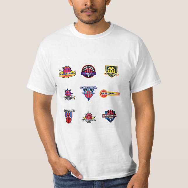 Logos of NBA basketball teams T-Shirt (Front)