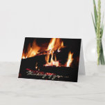 Logs in the Fireplace Thinking of You Card