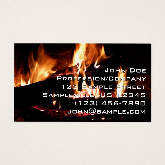 Logs in the Fireplace Warm Fire Photography (Front)