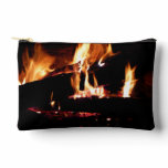 Logs in the Fireplace Warm Fire Photography Accessory Pouch