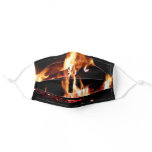 Logs in the Fireplace Warm Fire Photography Adult Cloth Face Mask