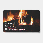 Logs in the Fireplace Warm Fire Photography Badge
