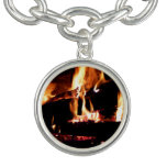 Logs in the Fireplace Warm Fire Photography Bracelet