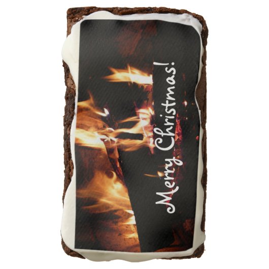 Logs in the Fireplace Warm Fire Photography Brownie (Rotated)