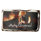 Logs in the Fireplace Warm Fire Photography Brownie (Front)