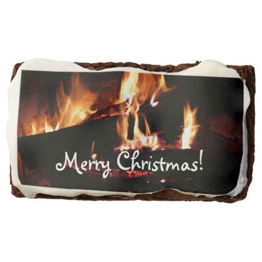 Logs in the Fireplace Warm Fire Photography Brownie (Front)