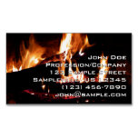 Logs in the Fireplace Warm Fire Photography Business Card Magnet