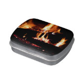Logs in the Fireplace Warm Fire Photography Candy Tin (Side)