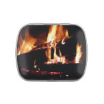Logs in the Fireplace Warm Fire Photography Candy Tin