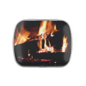 Logs in the Fireplace Warm Fire Photography Candy Tin (Top)