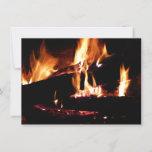 Logs in the Fireplace Warm Fire Photography Card