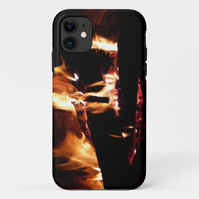 Logs in the Fireplace Warm Fire Photography Case-Mate iPhone Case (Back)