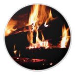 Logs in the Fireplace Warm Fire Photography Ceramic Knob