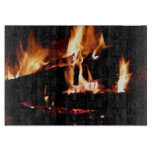 Logs in the Fireplace Warm Fire Photography Cutting Board