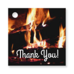 Logs in the Fireplace Warm Fire Photography Favor Tags