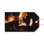 Logs in the Fireplace Warm Fire Photography Gift Tags