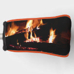 Logs in the Fireplace Warm Fire Photography Golf Head Cover