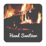 Logs in the Fireplace Warm Fire Photography Hand Sanitizer Packet