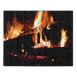 Logs in the Fireplace Warm Fire Photography Jigsaw Puzzle