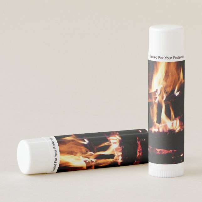 Logs in the Fireplace Warm Fire Photography Lip Balm (Front)