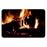 Logs in the Fireplace Warm Fire Photography Magnet
